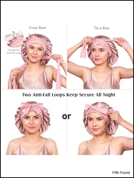 Double Layer 22 Momme Mulberry Silk Bonnet for Sleeping Hair Protection